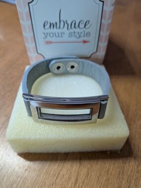 3/$14 Small Charm Bracelet With Gray Band
